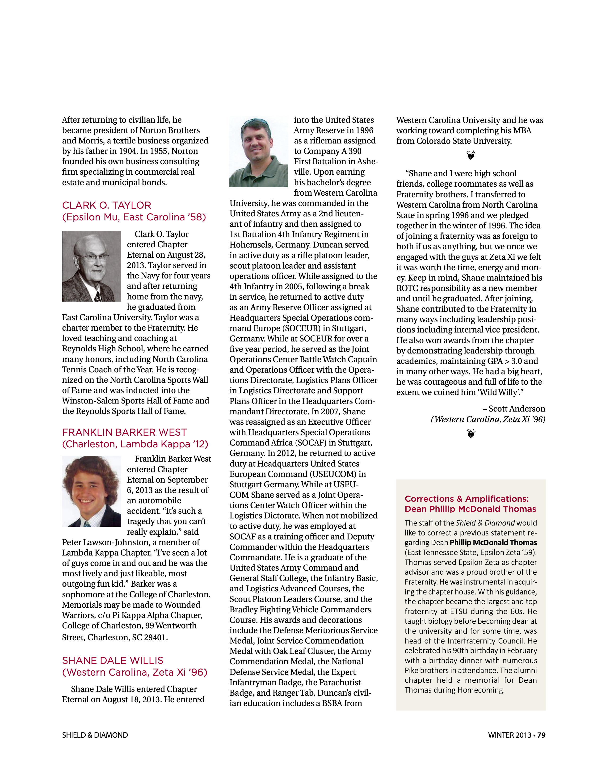 Corrections & Amplifications: Dean Phillip McDonald Thomas